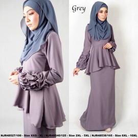 image of NJBoutique.RTW Exclusive Baju Kurung Collections (Ready-To-Wear) GREY