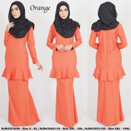 image of READYSTOCK NJBoutique.RTW Exclusive Baju Kurung Collections ORANGE