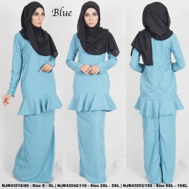 image of READYSTOCK NJBoutique.RTW Exclusive Baju Kurung Collections BLUE