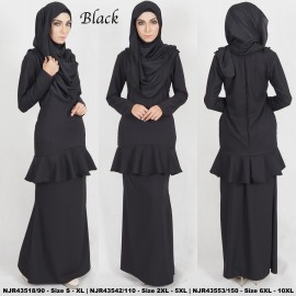image of READYSTOCK NJBoutique.RTW Exclusive Baju Kurung Collections BLACK