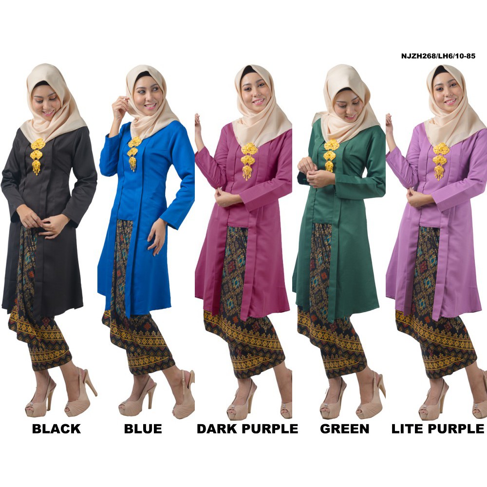 NJ DesignerCollections Traditional Long Kebaya with Self Tie Sarong NJ DesignerCollections Traditional Long Kebaya with Self Tie Sarong