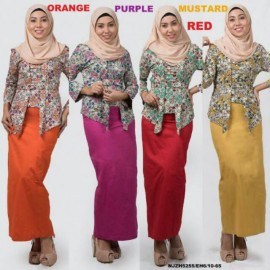 image of READY STOCK❗ NJ Fashion Modern Kebaya Floral Printed with Ribbon Belt