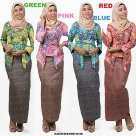 image of READY STOCK❗ NJ Fashion Modern Kebaya Abstract Printed with Ribbon Belt