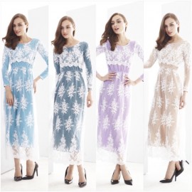 image of NJ SEOUL Joint Korea Elegant HighQuality Lace Modern Jubah Dress
