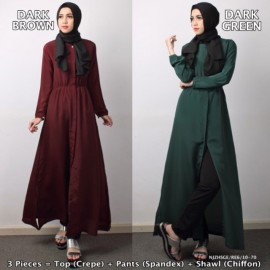 image of NJ SeoulFashion 3 IN 1 Elegant LongSleeve Front-Button Sheer Top With Pants