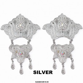 image of NJ AccessoriesCollections 2 Layer Dokoh Brooch Tradisional Style w Crystal stone