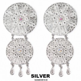 image of NJ Accessories Collections 2 Layer Dokoh Brooch Traditional Style W Crystal stone