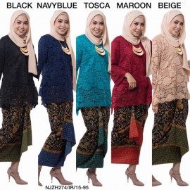 image of NJ ExclusiveCollections Classic Kurung Modern Style with SelfTied Printed Sarong