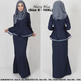 image of READYSTOCK NJBoutique.RTW Exclusive Baju Kebaya Collections - NAVYBLUE