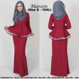 image of READYSTOCK NJBoutique.RTW Exclusive Baju Kebaya Collections - MAROON