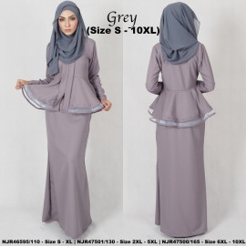 image of READYSTOCK NJBoutique.RTW Exclusive Baju Kebaya Collections - GREY