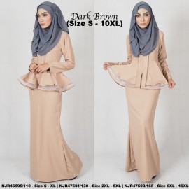 image of READYSTOCK NJBoutique.RTW Exclusive Baju Kebaya Collections - DARKBROWN