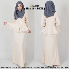 image of READYSTOCK NJBoutique.RTW Exclusive Baju Kebaya Collections - CREAM