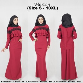 image of READYSTOCK NJBoutique.RTW Exclusive Baju Kurung Collections - MAROON