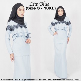 image of READYSTOCK NJBoutique.RTW Exclusive Baju Kurung Collections - LITE BLUE