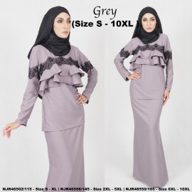 image of READYSTOCK NJBoutique.RTW Exclusive Baju Kurung Collections - GREY
