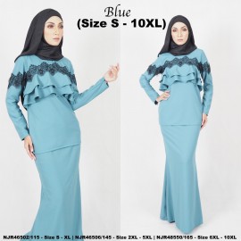 image of READYSTOCK NJBoutique.RTW Exclusive Baju Kurung Collections - BLUE