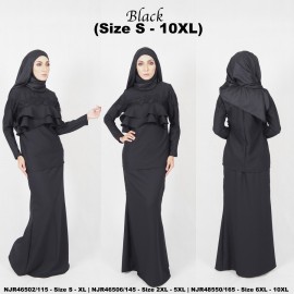 image of READY STOCK - NJBoutique.RTW Exclusive Baju Kurung Collections - BLACK