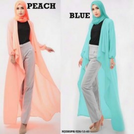image of NJ 4 IN 1 Asymmetric Long Cardigan + Long Sleeve Inner Top with Pants + Shawl