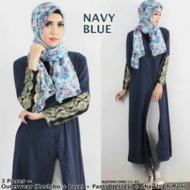 image of NJ SEOUL 3 IN 1 Elegant Maxi Outerwear With Pants (Including Shawl)