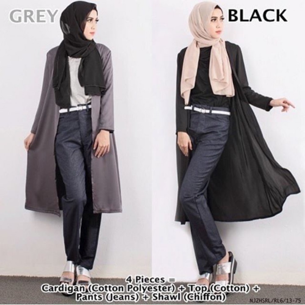 4pc Denim Hijaber Set 4pc Denim Hijaber Set