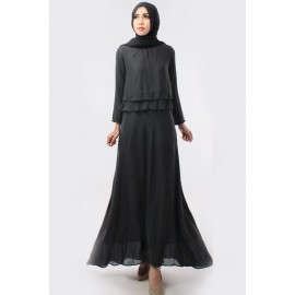 image of CLEARANCE SALE 3 IN 1 Double Layer Top With Long Inner Dress