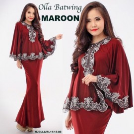image of NJ SeoulFashion 2 IN 1 Kurung Batwing with Skirt