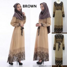 image of READY STOCK❗ NJ Fashion Retro Printed Jubah Dress