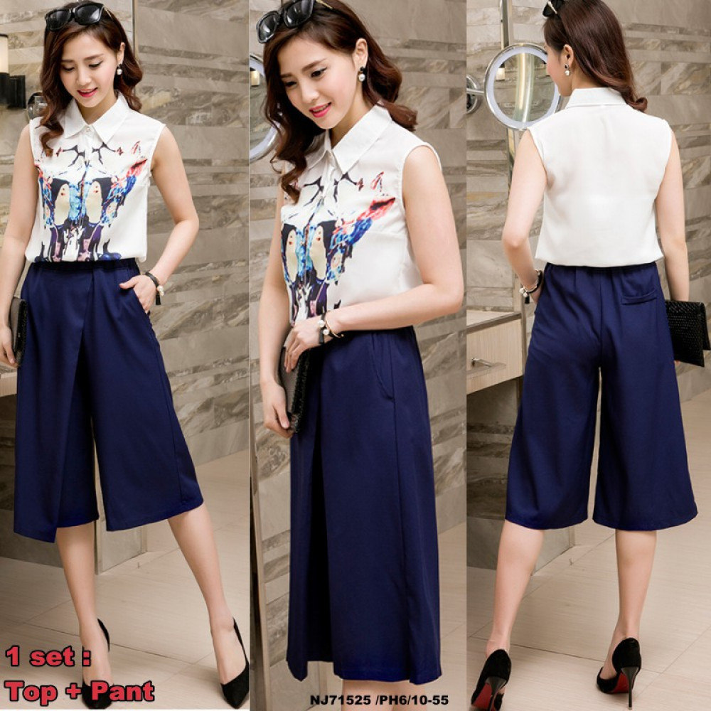 NJ EuropeFashion Elegant Top Suit (Top + Pant) NJ EuropeFashion Elegant Top Suit (Top + Pant)
