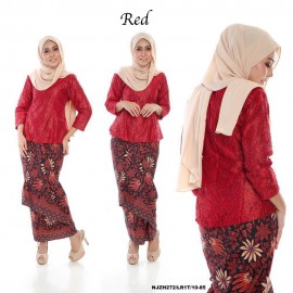 image of ExclusiveCollection Classic Kurung Modern Style With Self Tied Printed Sarong