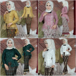 NJBoutique Exclusive Collections Maura Embroidery Kebaya with Printed Batik Skirt 