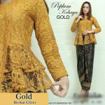 NJBoutique Exclusive Collections Prada Lace Syakilla Peplum With Printed Batik Skirt