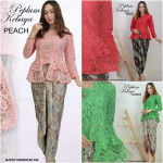 NJBoutique Exclusive Collections Prada Lace Syakilla Peplum With Printed Batik Skirt