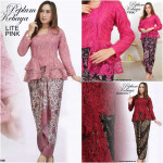 NJBoutique Exclusive Collections Prada Lace Syakilla Peplum With Printed Batik Skirt