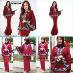 NJ Boutique Exclusive Collections Embroidery OLLA Batwing Kurung with Skirt