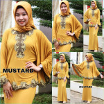 NJ Boutique Exclusive Collections Embroidery OLLA Batwing Kurung with Skirt