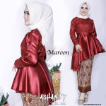 NJ Exclusive Collections Ashanty Satin Peplum with Satin Printed Batik Skirt 