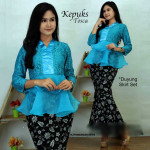 NJ Exclusive Collections Kepuks Peplum With Satin Printed Batik Skirt 