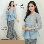 NJ Exclusive Collections Kepuks Peplum With Satin Printed Batik Skirt 