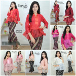 NJ Exclusive Collections Kepuks Peplum With Satin Printed Batik Skirt 