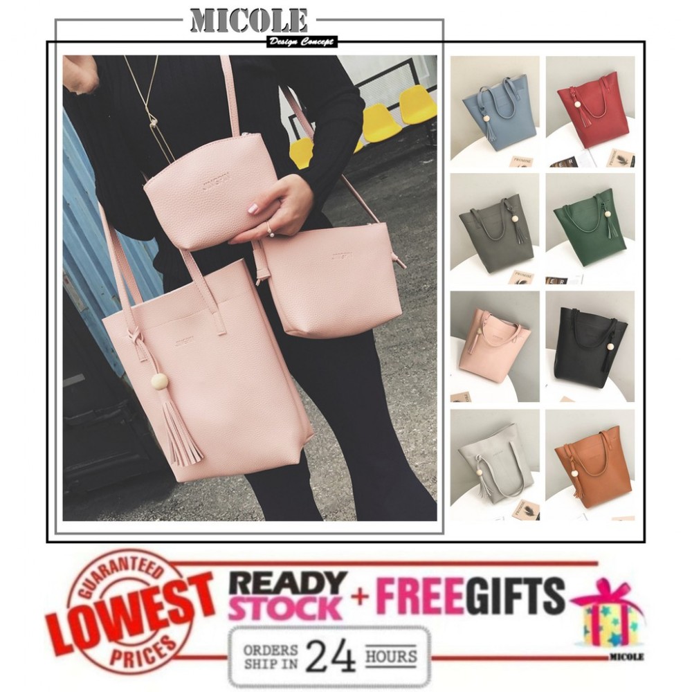 Ready Stock >>MICOLE 3 in 1 Shoulder Bag Handbag Women Sling Bag Beg BS3003 Ready Stock >>MICOLE 3 in 1 Shoulder Bag Handbag Women Sling Bag Beg BS3003