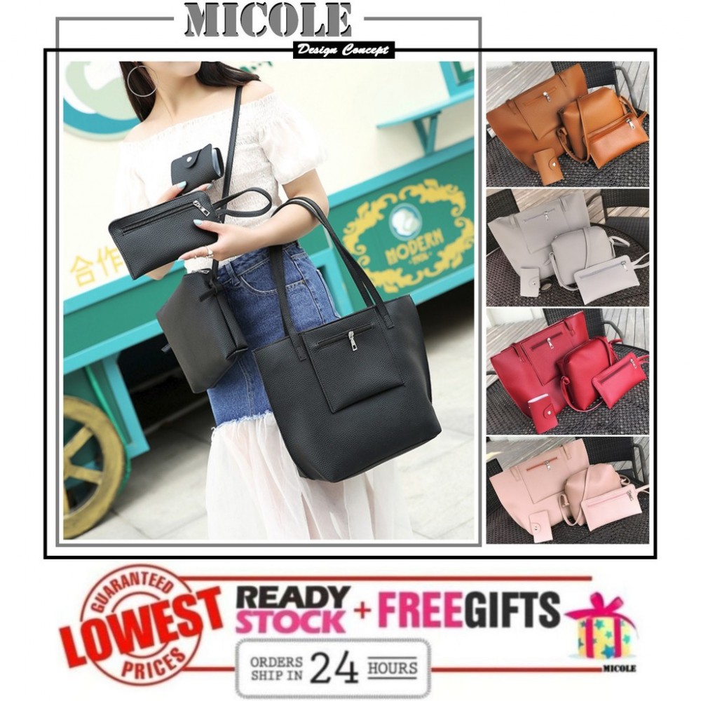Ready Stock>> MICOLE 4 in 1 Shoulder Bag Handbag Women Sling Bag Beg BS3009 Ready Stock>> MICOLE 4 in 1 Shoulder Bag Handbag Women Sling Bag Beg BS3009