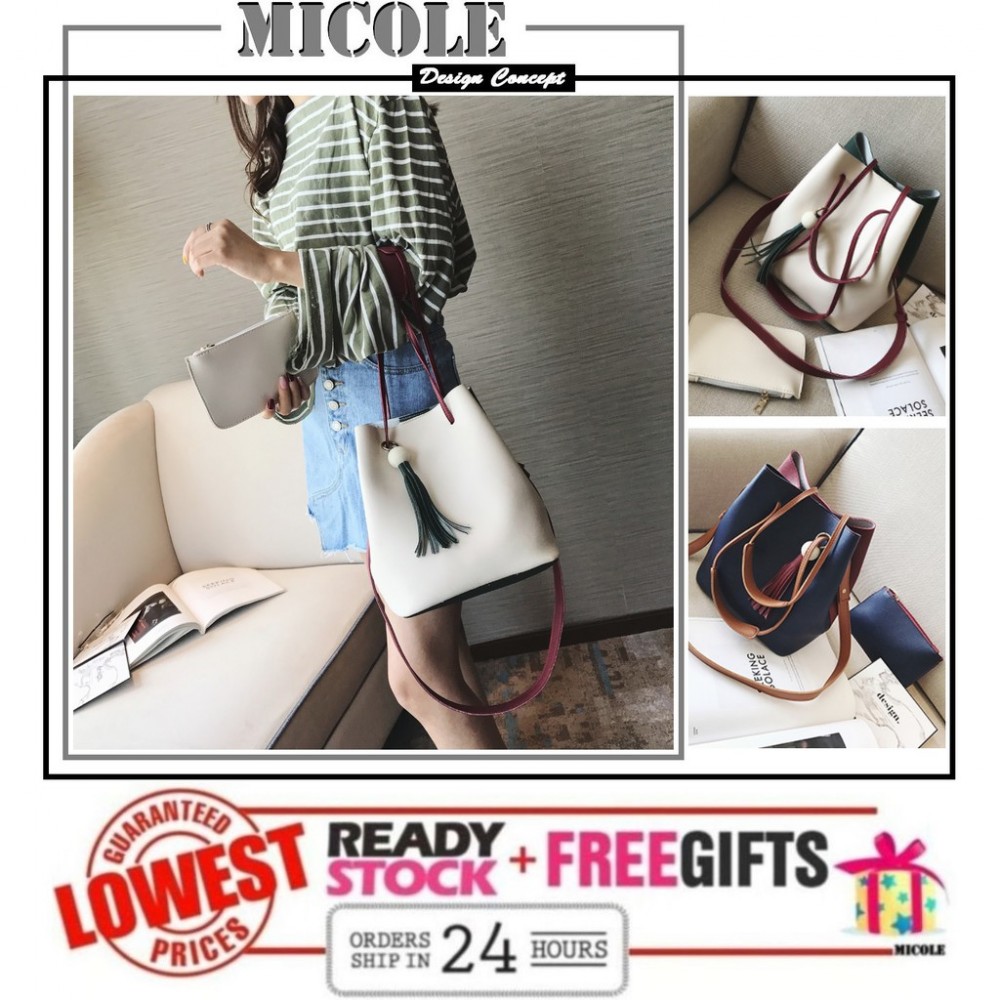 READY STOCK>> MICOLE Dual Color Shoulder Bag Handbag Women Sling Bag SB2071 READY STOCK>> MICOLE Dual Color Shoulder Bag Handbag Women Sling Bag SB2071