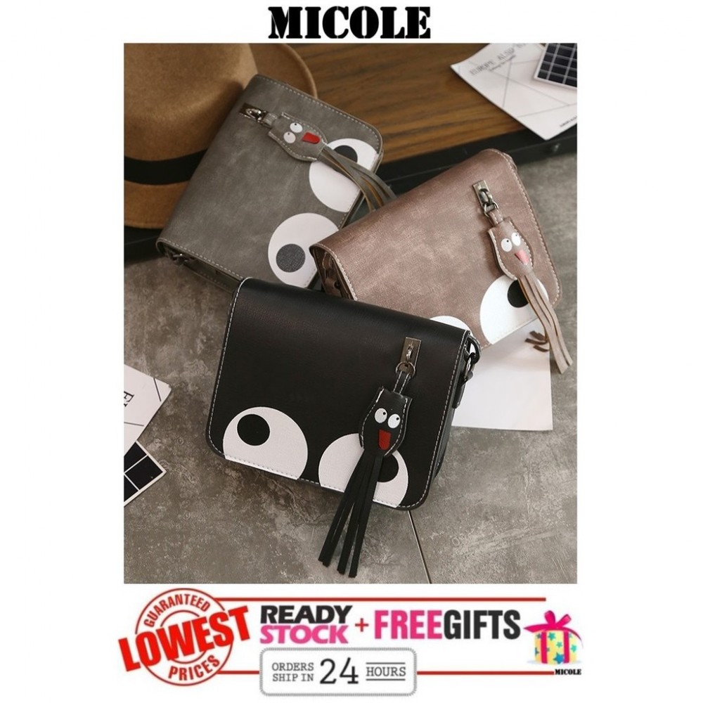 READY STOCK>>MICOLE BigEyes Shoulder Bag Handbag Women Sling Bag Beg SB2001 READY STOCK>>MICOLE BigEyes Shoulder Bag Handbag Women Sling Bag Beg SB2001