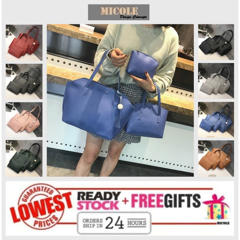 Ready Stock>> MICOLE 3 IN 1 Shoulder Bag Handbag Women Sling Bag Beg BS3018 Ready Stock>> MICOLE 3 IN 1 Shoulder Bag Handbag Women Sling Bag Beg BS3018
