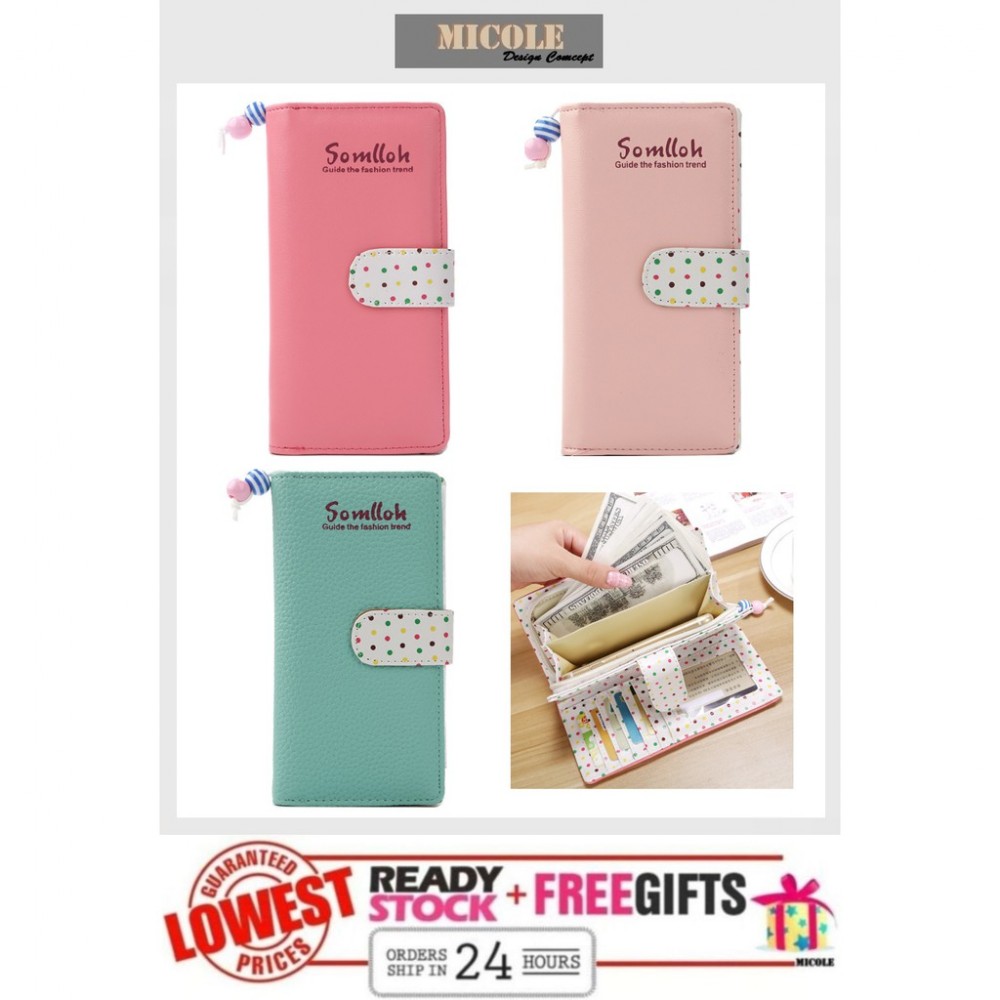 Ready Stock >> MICOLE Long Wallet Women PU Leather Zip Pouch Purse WF4008 Ready Stock >> MICOLE Long Wallet Women PU Leather Zip Pouch Purse WF4008