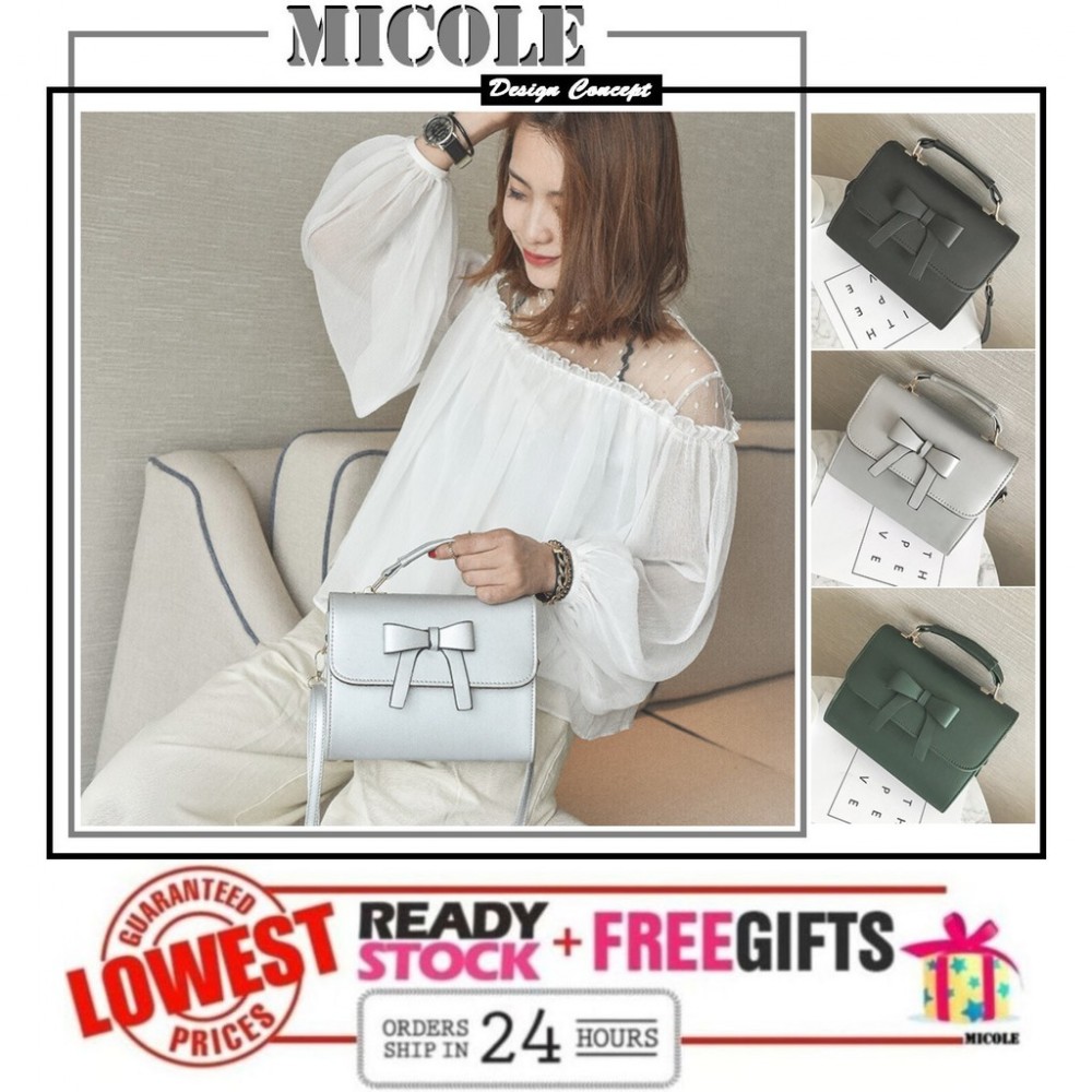 Ready Stock>>MICOLE Ribbon Shoulder Bag Handbag Women Sling Bag Beg SB2067