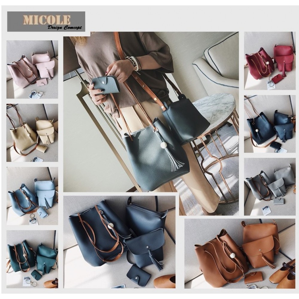 Ready Stock >> MICOLE 4 in 1 Shoulder Bag Handbag Women Sling Bag Beg BS3015 Ready Stock >> MICOLE 4 in 1 Shoulder Bag Handbag Women Sling Bag Beg BS3015