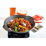 Pork or Chicken Chinese Lunch Set with Free-Flow Rice, Noodle, and Drinks for 1 Person