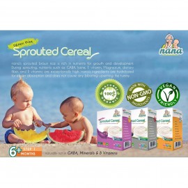 image of NANA Sprouted Cereal Organic Sprouted Brown Rice ( 15g x 10 packets X 2) EXPIRED 2018 DEC